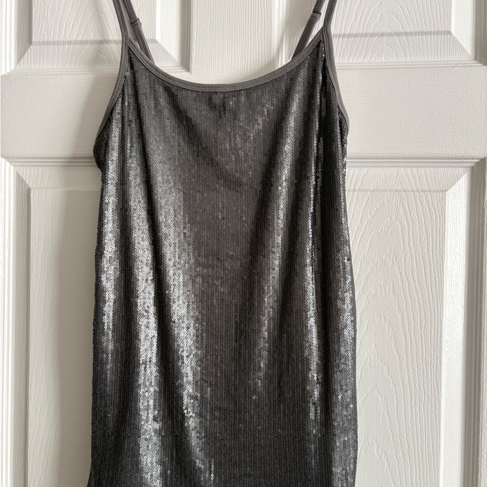 Sequin Gray Tank Top